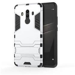 Armor Premium Tactical Grip Kickstand Shockproof Dual Layer Rugged Hard Cover for Huawei Mate 10 Pro(6.0 inch) - Silver