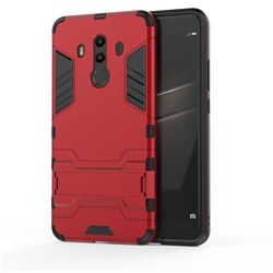 Armor Premium Tactical Grip Kickstand Shockproof Dual Layer Rugged Hard Cover for Huawei Mate 10 Pro(6.0 inch) - Wine Red