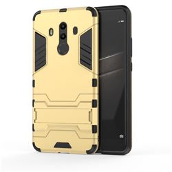 Armor Premium Tactical Grip Kickstand Shockproof Dual Layer Rugged Hard Cover for Huawei Mate 10 Pro(6.0 inch) - Golden