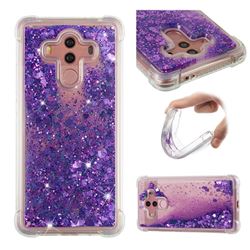 Dynamic Liquid Glitter Sand Quicksand Star TPU Case for Huawei Mate 10 Pro(6.0 inch) - Purple