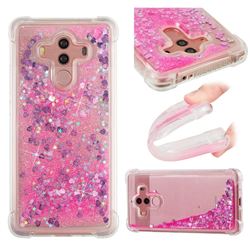 Dynamic Liquid Glitter Sand Quicksand TPU Case for Huawei Mate 10 Pro(6.0 inch) - Pink Love Heart