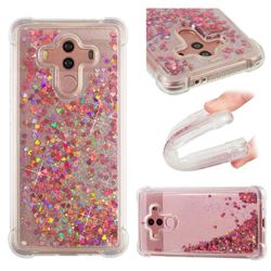 Dynamic Liquid Glitter Sand Quicksand TPU Case for Huawei Mate 10 Pro(6.0 inch) - Rose Gold Love Heart