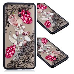 Tulip Lace Diamond Flower Soft TPU Back Cover for Huawei Mate 10 Pro(6.0 inch)