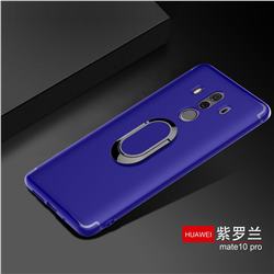 Anti-fall Invisible 360 Rotating Ring Grip Holder Kickstand Phone Cover for Huawei Mate 10 Pro(6.0 inch) - Blue