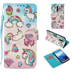 Diamond Pony 3D Painted Leather Wallet Case for Huawei Mate 10 Pro(6.0 inch)
