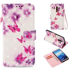 Stamen Butterfly 3D Painted Leather Wallet Case for Huawei Mate 10 Pro(6.0 inch)