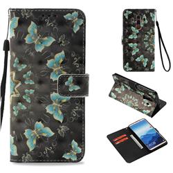 Golden Butterflies 3D Painted Leather Wallet Case for Huawei Mate 10 Pro(6.0 inch)