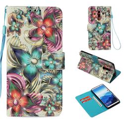 Kaleidoscope Flower 3D Painted Leather Wallet Case for Huawei Mate 10 Pro(6.0 inch)