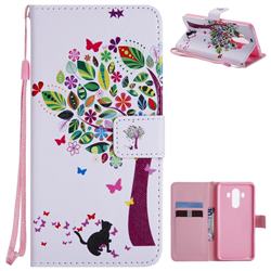 Cat and Tree PU Leather Wallet Case for Huawei Mate 10 Pro(6.0 inch)