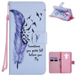 Feather Birds PU Leather Wallet Case for Huawei Mate 10 Pro(6.0 inch)