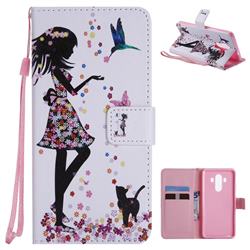 Petals and Cats PU Leather Wallet Case for Huawei Mate 10 Pro(6.0 inch)