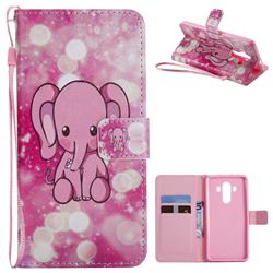 Pink Elephant PU Leather Wallet Case for Huawei Mate 10 Pro(6.0 inch)