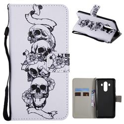 Skull Head PU Leather Wallet Case for Huawei Mate 10 Pro(6.0 inch)