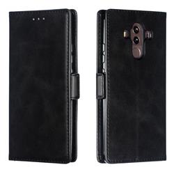Retro Classic Calf Pattern Leather Wallet Phone Case for Huawei Mate 10 Pro(6.0 inch) - Black