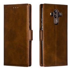 Retro Classic Calf Pattern Leather Wallet Phone Case for Huawei Mate 10 Pro(6.0 inch) - Brown