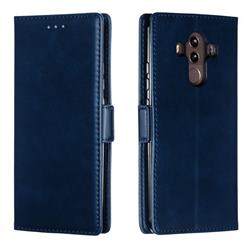 Retro Classic Calf Pattern Leather Wallet Phone Case for Huawei Mate 10 Pro(6.0 inch) - Blue