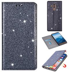 Ultra Slim Glitter Powder Magnetic Automatic Suction Leather Wallet Case for Huawei Mate 10 Pro(6.0 inch) - Gray