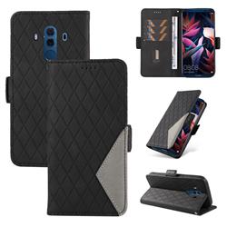 Grid Pattern Splicing Protective Wallet Case Cover for Huawei Mate 10 Pro(6.0 inch) - Black