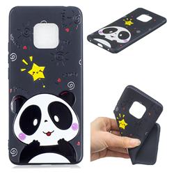Cute Bear 3D Embossed Relief Black TPU Cell Phone Back Cover for Huawei Mate 20
