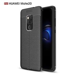 Luxury Auto Focus Litchi Texture Silicone TPU Back Cover for Huawei Mate 20 - Black