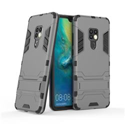 Armor Premium Tactical Grip Kickstand Shockproof Dual Layer Rugged Hard Cover for Huawei Mate 20 - Gray