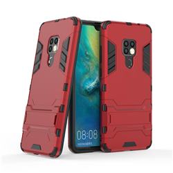 Armor Premium Tactical Grip Kickstand Shockproof Dual Layer Rugged Hard Cover for Huawei Mate 20 - Wine Red