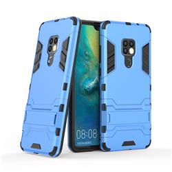 Armor Premium Tactical Grip Kickstand Shockproof Dual Layer Rugged Hard Cover for Huawei Mate 20 - Light Blue