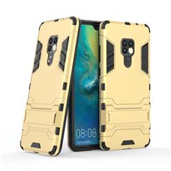 Armor Premium Tactical Grip Kickstand Shockproof Dual Layer Rugged Hard Cover for Huawei Mate 20 - Golden