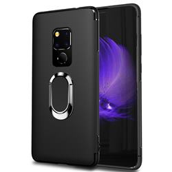 Anti-fall Invisible 360 Rotating Ring Grip Holder Kickstand Phone Cover for Huawei Mate 20 - Black