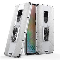 Alita Battle Angel Armor Metal Ring Grip Shockproof Dual Layer Rugged Hard Cover for Huawei Mate 20 - Silver