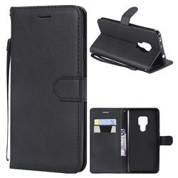 Retro Greek Classic Smooth PU Leather Wallet Phone Case for Huawei Mate 20 - Black