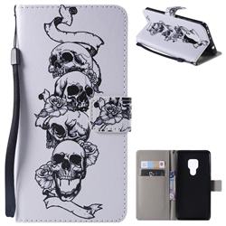 Skull Head PU Leather Wallet Case for Huawei Mate 20