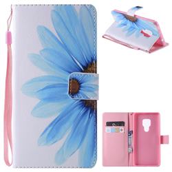 Blue Sunflower PU Leather Wallet Case for Huawei Mate 20