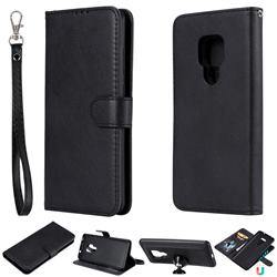 Retro Greek Detachable Magnetic PU Leather Wallet Phone Case for Huawei Mate 20 - Black