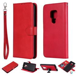 Retro Greek Detachable Magnetic PU Leather Wallet Phone Case for Huawei Mate 20 - Red