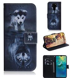 Wolf and Dog PU Leather Wallet Case for Huawei Mate 20