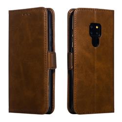 Retro Classic Calf Pattern Leather Wallet Phone Case for Huawei Mate 20 - Brown