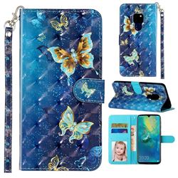Rankine Butterfly 3D Leather Phone Holster Wallet Case for Huawei Mate 20