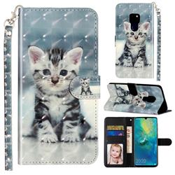 Kitten Cat 3D Leather Phone Holster Wallet Case for Huawei Mate 20
