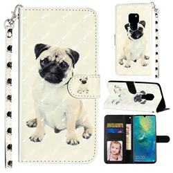 Pug Dog 3D Leather Phone Holster Wallet Case for Huawei Mate 20