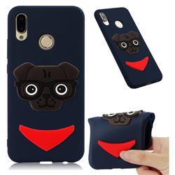 Glasses Dog Soft 3D Silicone Case for Huawei Mate 20 Lite - Navy