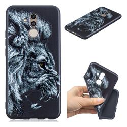 Lion 3D Embossed Relief Black TPU Cell Phone Back Cover for Huawei Mate 20 Lite