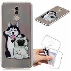 Selfie Dog Clear Varnish Soft Phone Back Cover for Huawei Mate 20 Lite