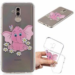 Tiny Pink Elephant Clear Varnish Soft Phone Back Cover for Huawei Mate 20 Lite