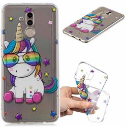 Glasses Unicorn Clear Varnish Soft Phone Back Cover for Huawei Mate 20 Lite