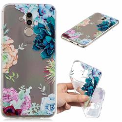 Gem Flower Clear Varnish Soft Phone Back Cover for Huawei Mate 20 Lite