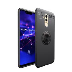 Auto Focus Invisible Ring Holder Soft Phone Case for Huawei Mate 20 Lite - Black