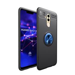 Auto Focus Invisible Ring Holder Soft Phone Case for Huawei Mate 20 Lite - Black Blue