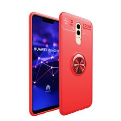 Auto Focus Invisible Ring Holder Soft Phone Case for Huawei Mate 20 Lite - Red