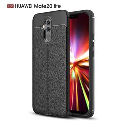 Luxury Auto Focus Litchi Texture Silicone TPU Back Cover for Huawei Mate 20 Lite - Black